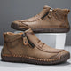 Men's Leather Dress Shoes, Cushioned Lace-Up Smart Casual Shoes for Office and Evening