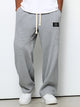 Men's relaxed fit trousers with drawstring waist in blue textured weave