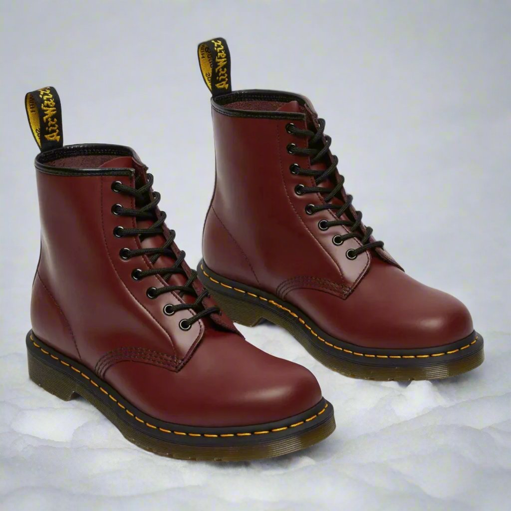 Men's ankle-height combat boots with lace-up front and chunky sole