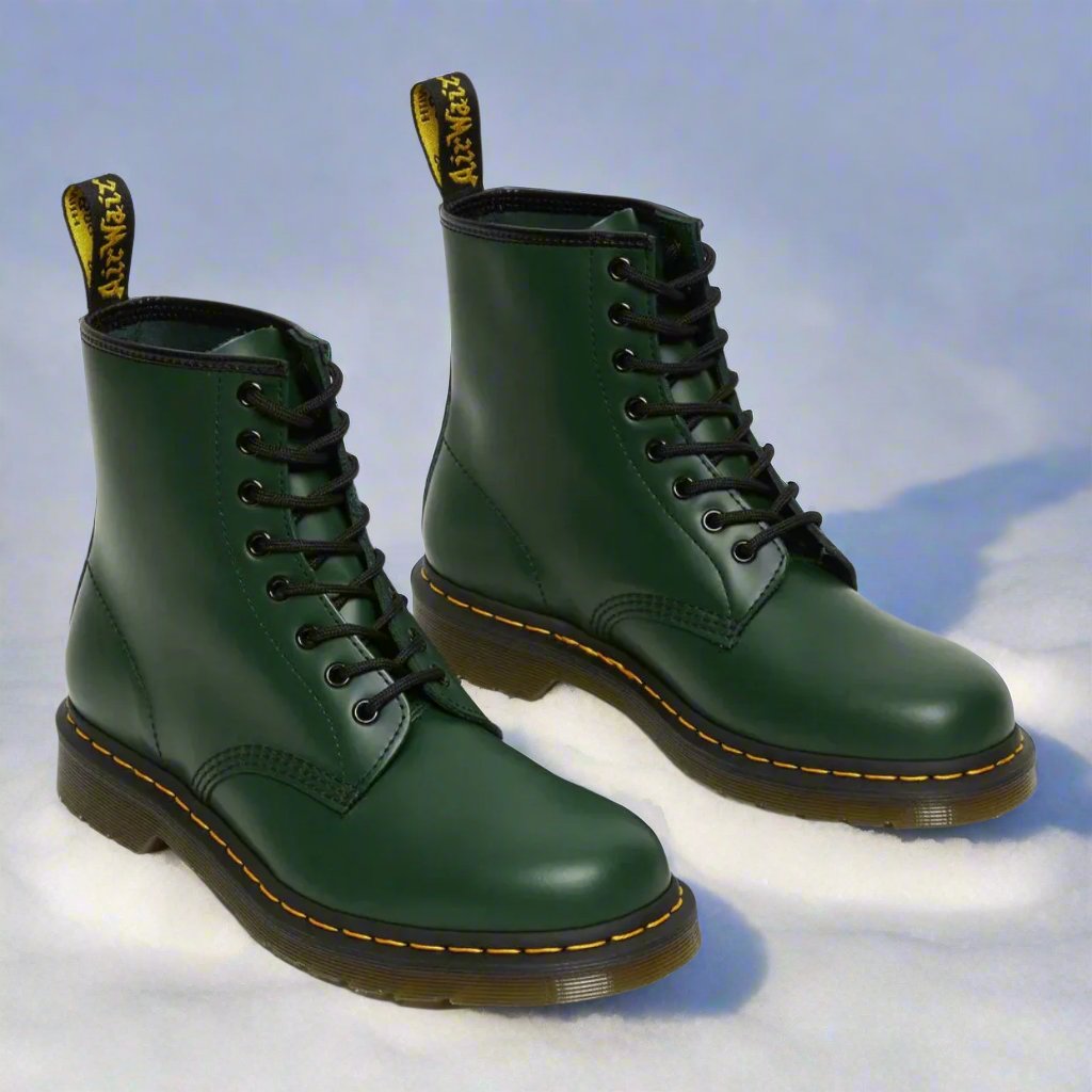 Men's ankle-height combat boots with lace-up front and chunky sole
