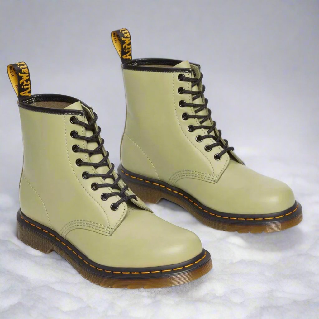 Men's ankle-height combat boots with lace-up front and chunky sole