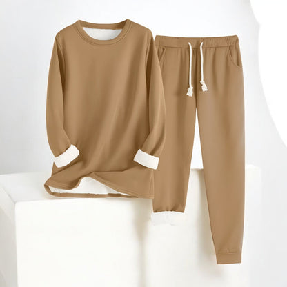 Unisex lounge set with crew neck sweatshirt and drawstring jogger trousers
