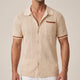 Men's Openwork Camp Collar Shirt, Short Sleeve
