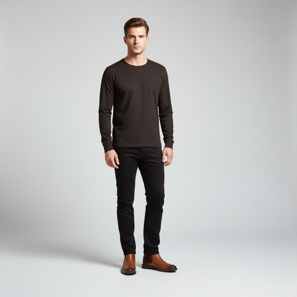 Men's Chelsea boots with rounded toe and elastic side panels