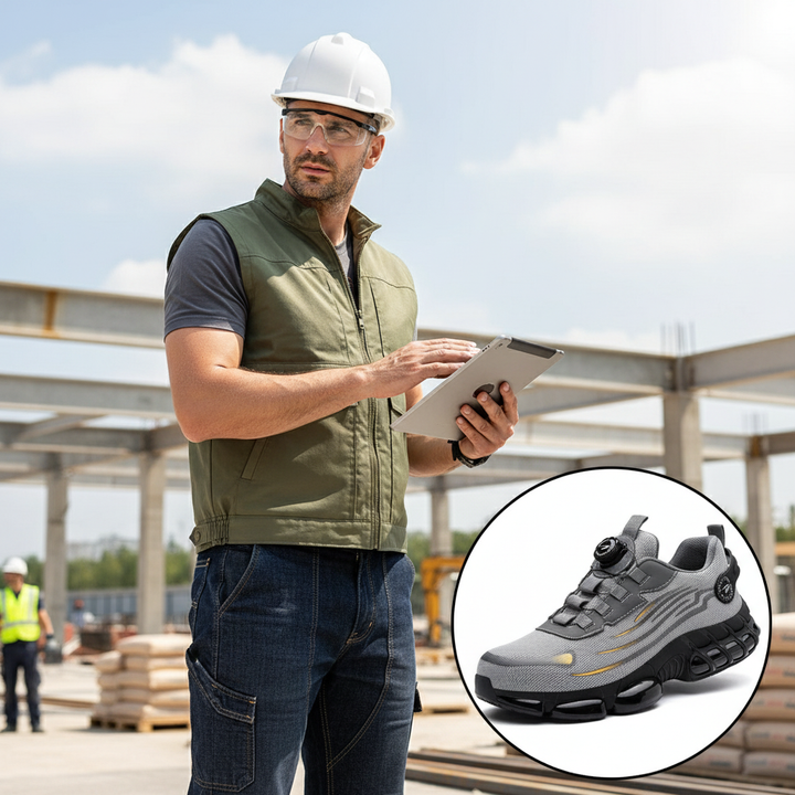 Men's protective lace-up work shoes