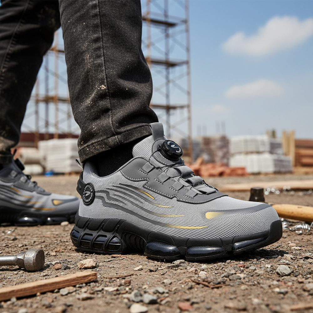 Men's protective lace-up work shoes