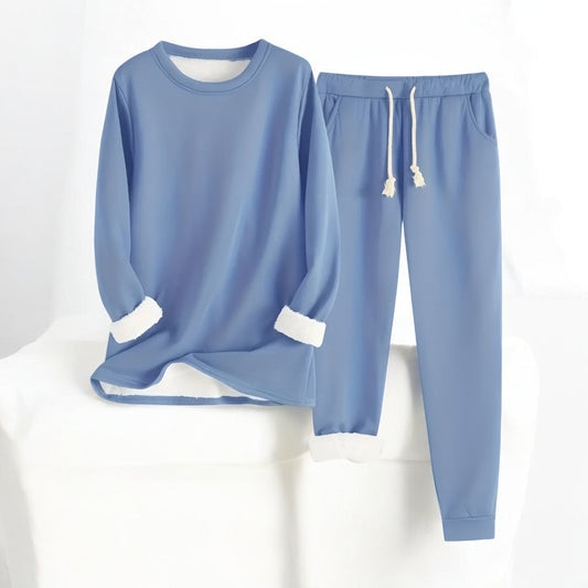 Unisex lounge set with crew neck sweatshirt and drawstring jogger trousers