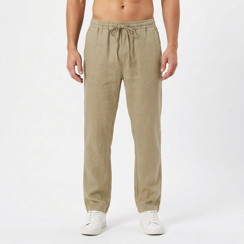 Men's Drawstring Trousers, Straight Leg, Elasticated Waist