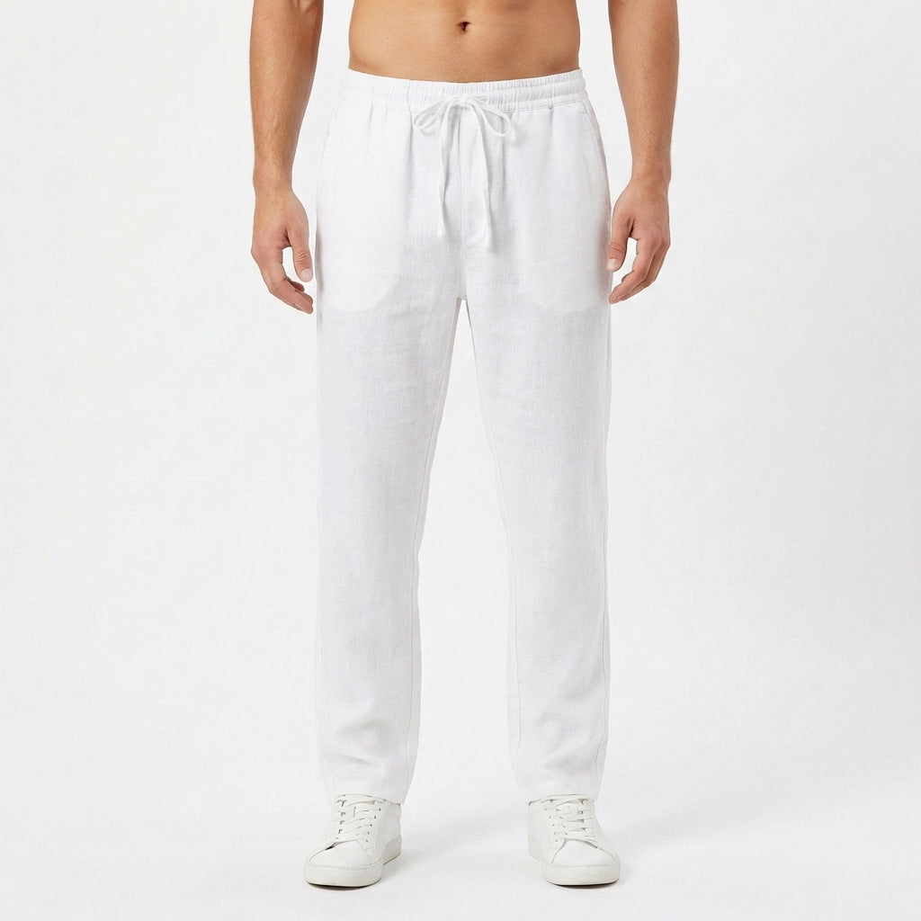 Men's Drawstring Trousers, Straight Leg, Elasticated Waist