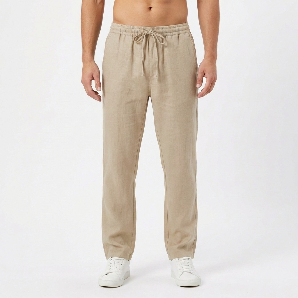Men's Drawstring Trousers, Straight Leg, Elasticated Waist