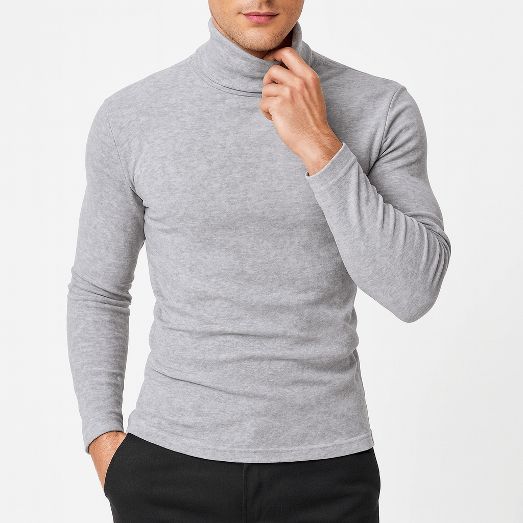 Men's slim long-sleeve turtleneck T-shirt