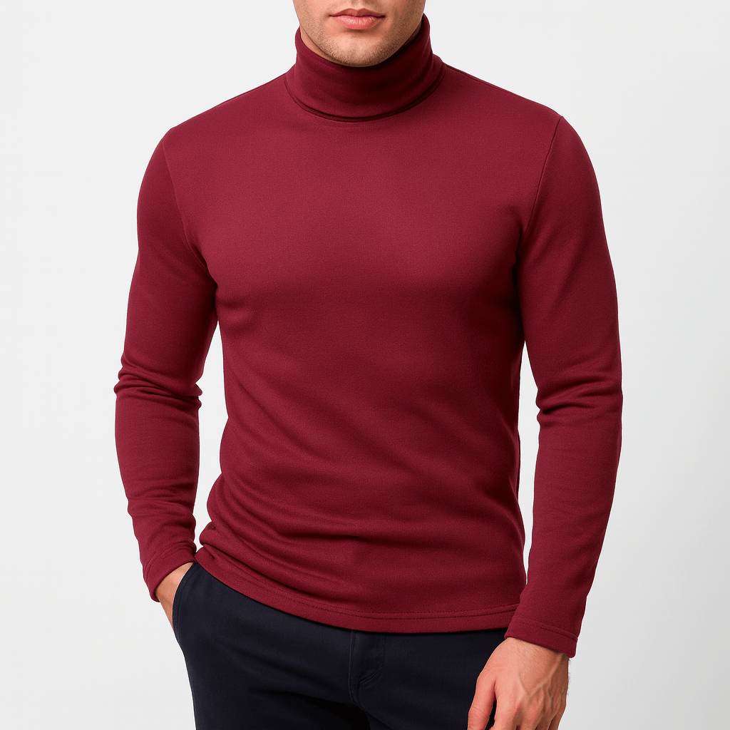 Men's slim long-sleeve turtleneck T-shirt
