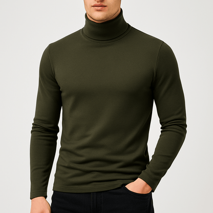 Men's slim long-sleeve turtleneck T-shirt