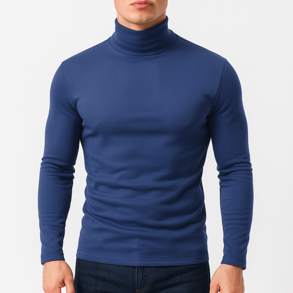 Men's slim long-sleeve turtleneck T-shirt