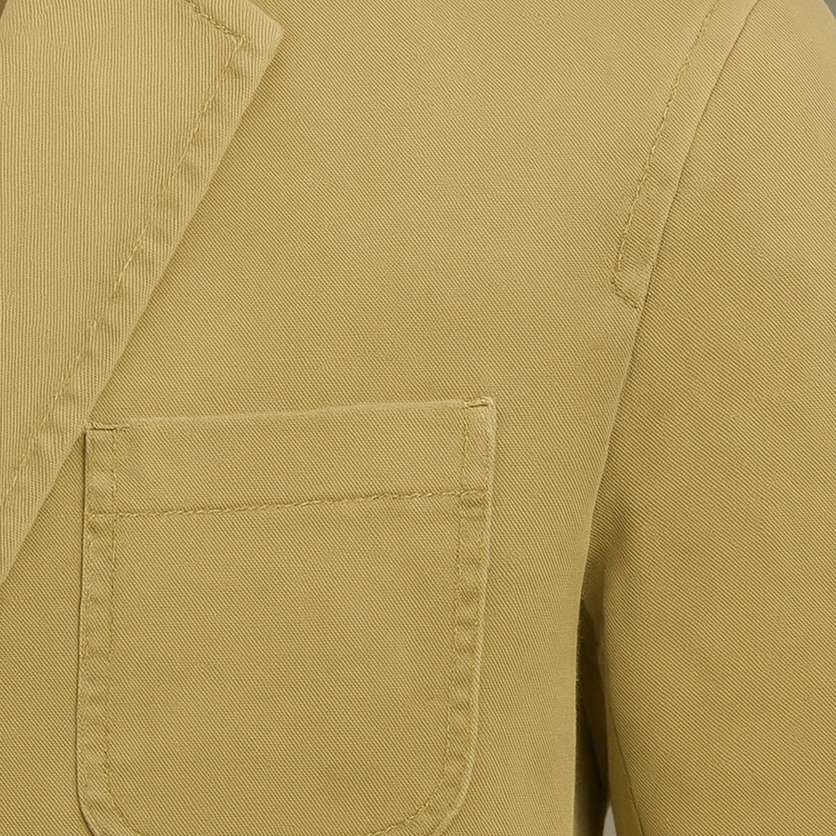 Men's blazer style jacket with notched lapels, long sleeves and patch pockets