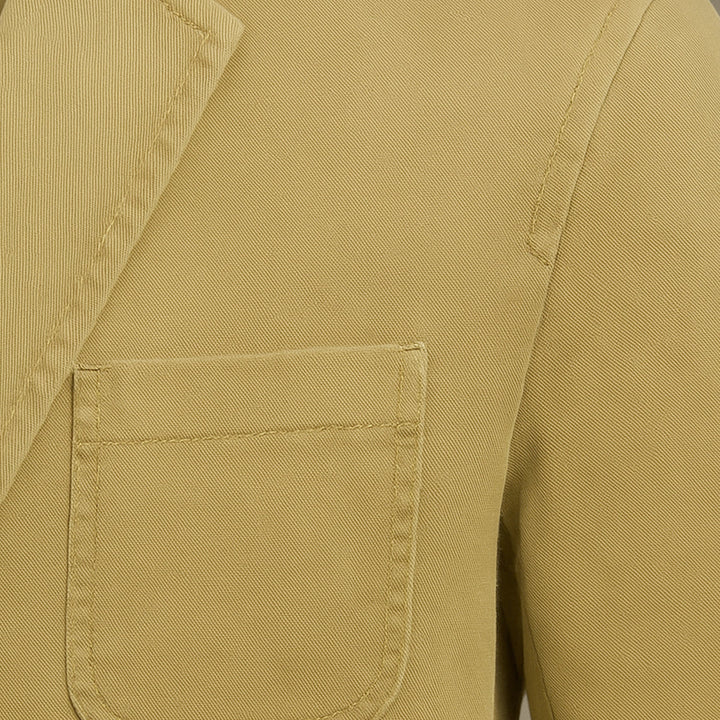 Men's blazer style jacket with notched lapels, long sleeves and patch pockets