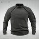Unisex long sleeve fleece pullover with high collar and sleeve zip pocket