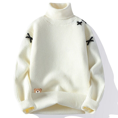 Unisex turtleneck top with a high neckline
