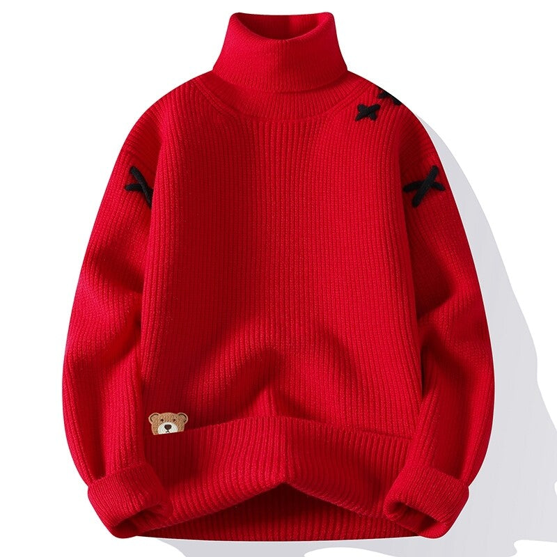 Unisex turtleneck top with a high neckline