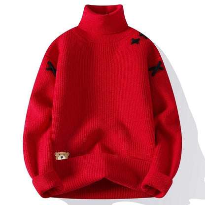 Unisex turtleneck top with a high neckline