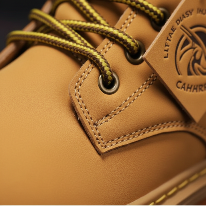 Men's lace-up ankle boots with rugged sole
