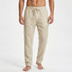 Men's Straight Leg Trousers, Drawstring Waist Lightweight Relaxed Casual Summer Trousers
