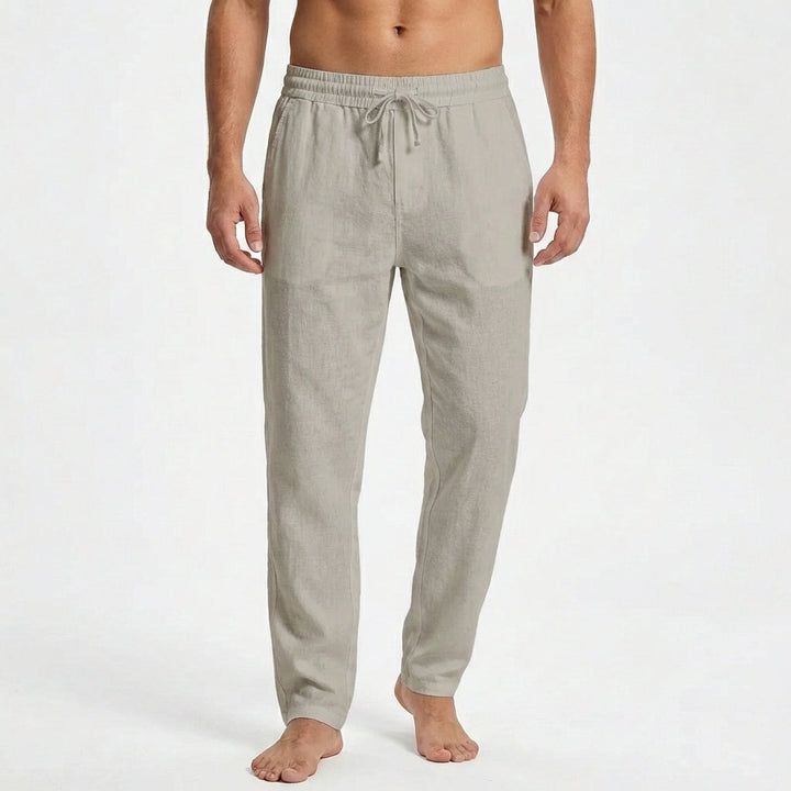 Men's Straight Leg Trousers, Drawstring Waist Lightweight Relaxed Casual Summer Trousers