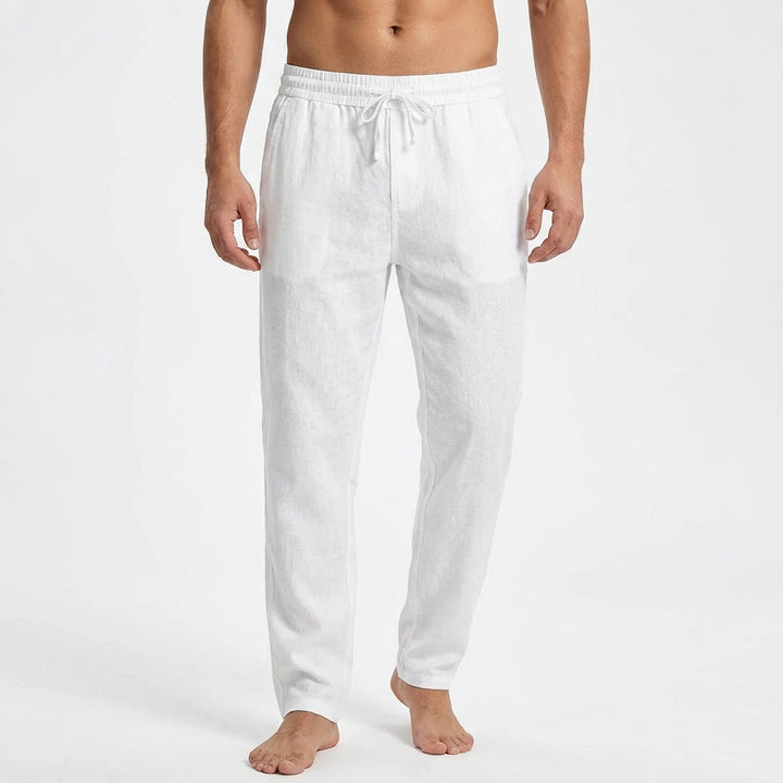 Men's Straight Leg Trousers, Drawstring Waist Lightweight Relaxed Casual Summer Trousers