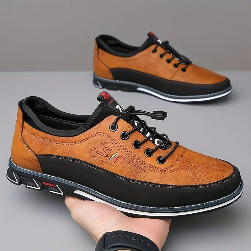 Men's contrast panel lace-up casual shoes