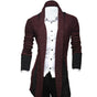 Men's longline textured cardigan with shawl collar, long sleeves and contrast panels