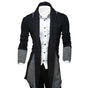 Men's longline textured cardigan with shawl collar, long sleeves and contrast panels