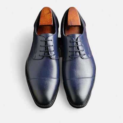Men's Leather Oxford Shoes, Cap Toe, Polished Finish