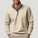 Men's quarter-zip pullover sweater with mock neck
