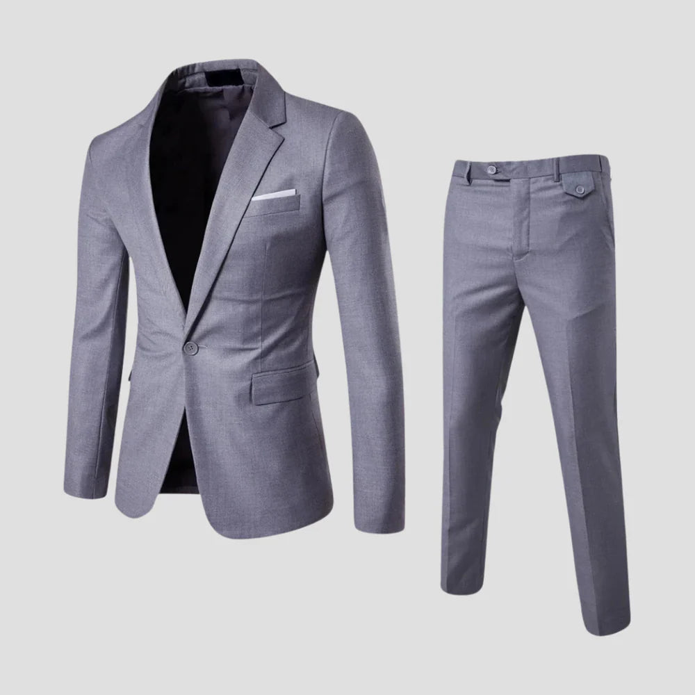 Men's Slim Fit Two-Piece Suit, Lightweight for Weddings