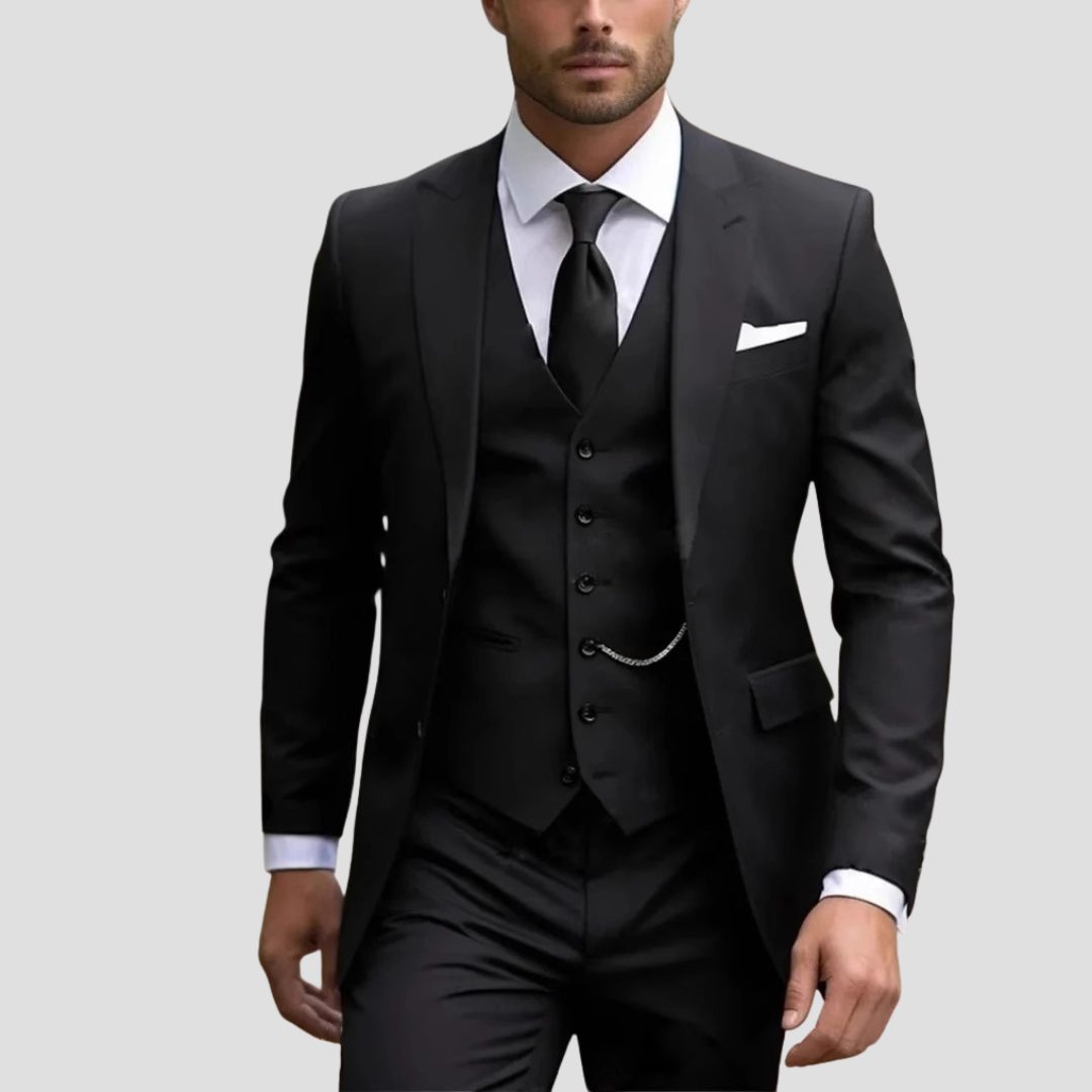 Men's Three-Piece Tailored Suit, Slim Fit for Weddings
