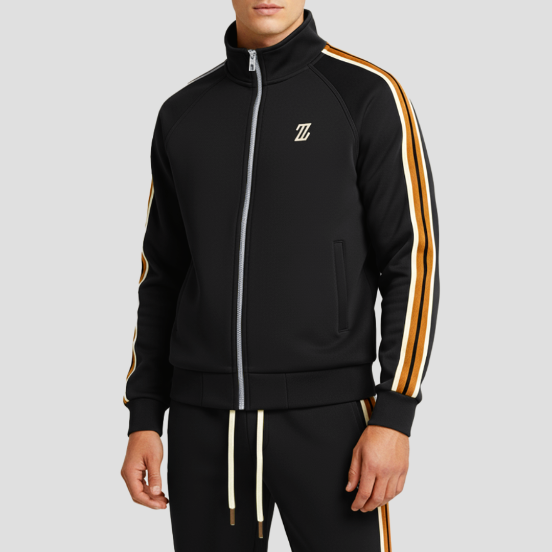Men's Striped Tracksuit Set, Breathable Fabric