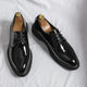 Men's High-Gloss Derby Dress Shoes, Lace-Up Formal Shoes for Weddings & Black-Tie Events
