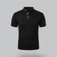 Men's Short Sleeve Collarless Polo Shirt, Tailored Fit Casual Smart Polo Top