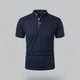 Men's Short Sleeve Collarless Polo Shirt, Tailored Fit Casual Smart Polo Top