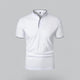 Men's Short Sleeve Collarless Polo Shirt, Tailored Fit Casual Smart Polo Top