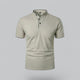 Men's Short Sleeve Collarless Polo Shirt, Tailored Fit Casual Smart Polo Top