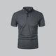Men's Short Sleeve Collarless Polo Shirt, Tailored Fit Casual Smart Polo Top