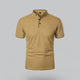 Men's Short Sleeve Collarless Polo Shirt, Tailored Fit Casual Smart Polo Top