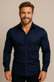 Men's Tailored Shirt, Slim Fit Lightweight Button-Up Shirt for Office & Smart Casual Wear