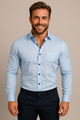 Men's Tailored Shirt, Slim Fit Lightweight Button-Up Shirt for Office & Smart Casual Wear
