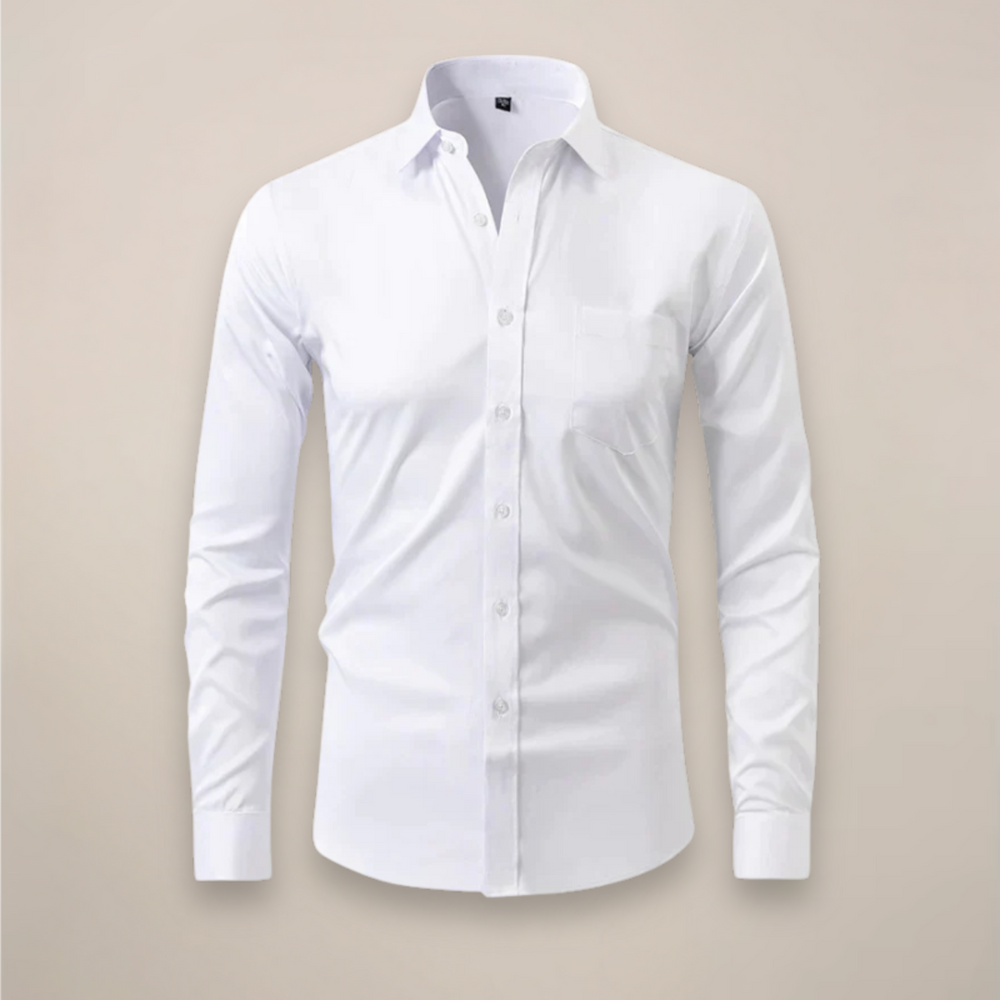 Men's Tailored Shirt, Slim Fit Lightweight Button-Up Shirt for Office & Smart Casual Wear