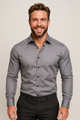 Men's Tailored Shirt, Slim Fit Lightweight Button-Up Shirt for Office & Smart Casual Wear