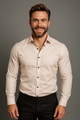 Men's Tailored Shirt, Slim Fit Lightweight Button-Up Shirt for Office & Smart Casual Wear