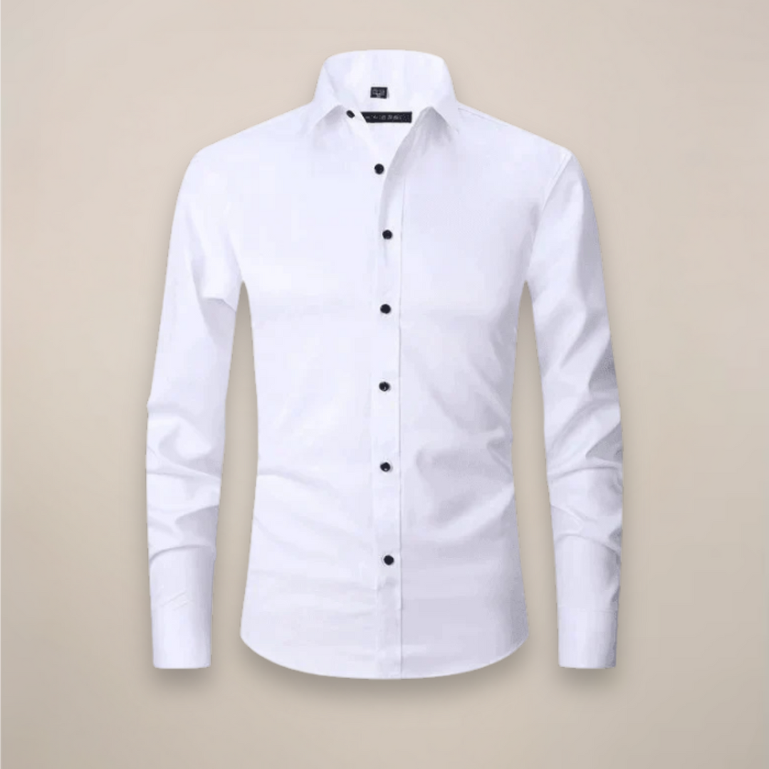 Men's Tailored Shirt, Slim Fit Lightweight Button-Up Shirt for Office & Smart Casual Wear