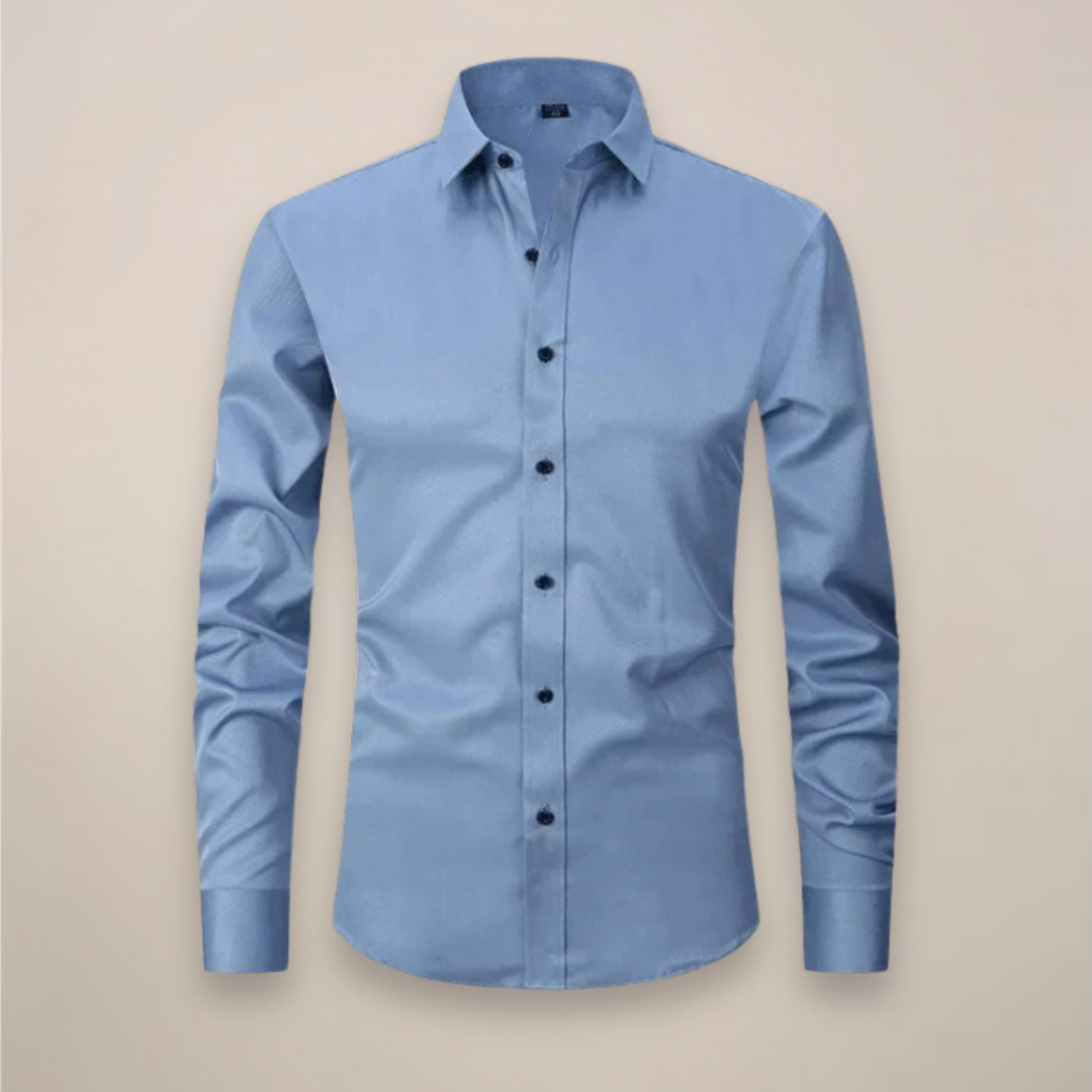 Men's Tailored Shirt, Slim Fit Lightweight Button-Up Shirt for Office & Smart Casual Wear